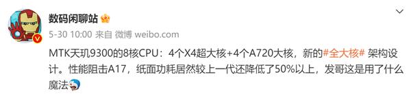 联发科放大招了!天玑9300用上了8个全大核CPU架构 性能顶能效赢