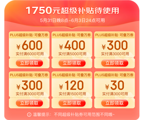 京东20周年:PLUS会员618“开门红”可领1750元“PLUS超级补贴” 99元开卡享好礼