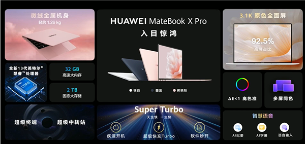 2T顶配13999元 华为MateBook X Pro 2023发布：新一代智慧办公天花板
