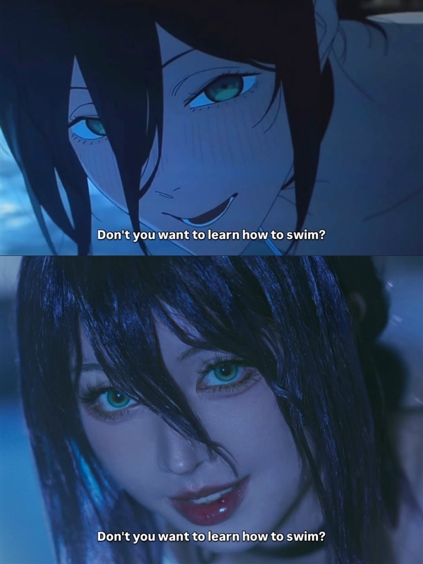 想成为电次！ 美女coser还原《电锯人 蕾塞篇》泳池名场面